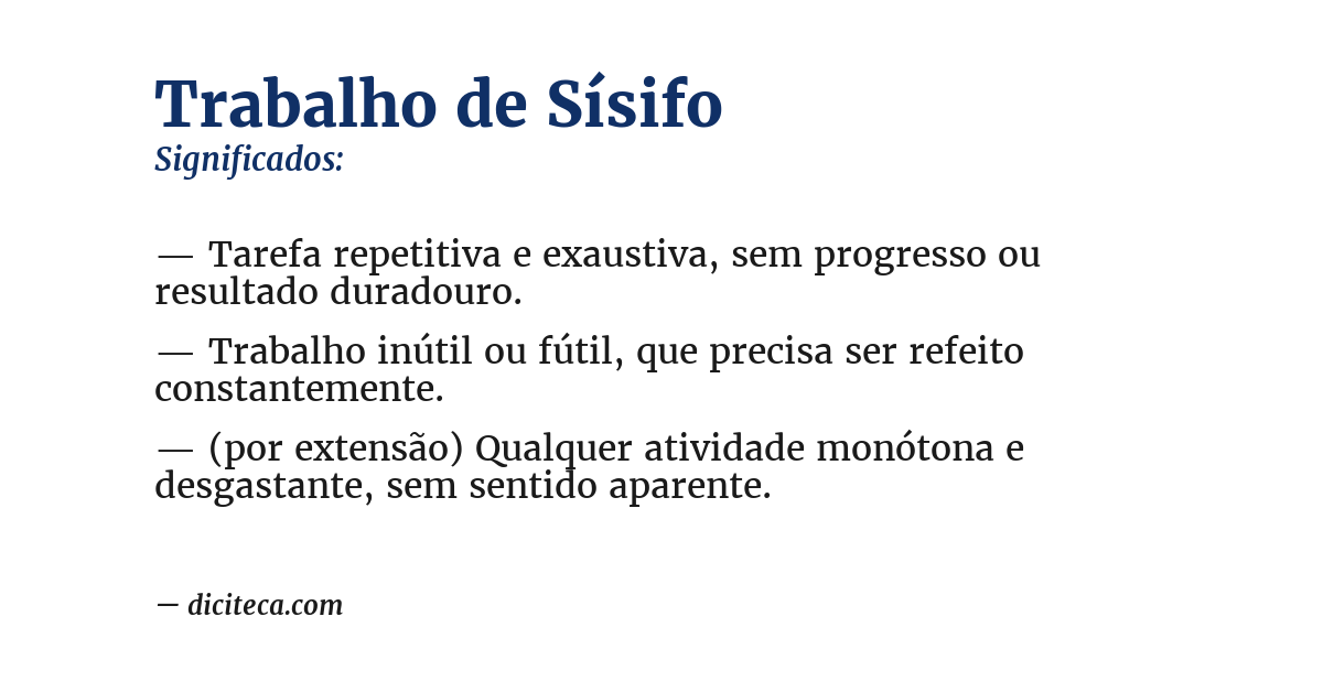Significado de trabalho de sísifo