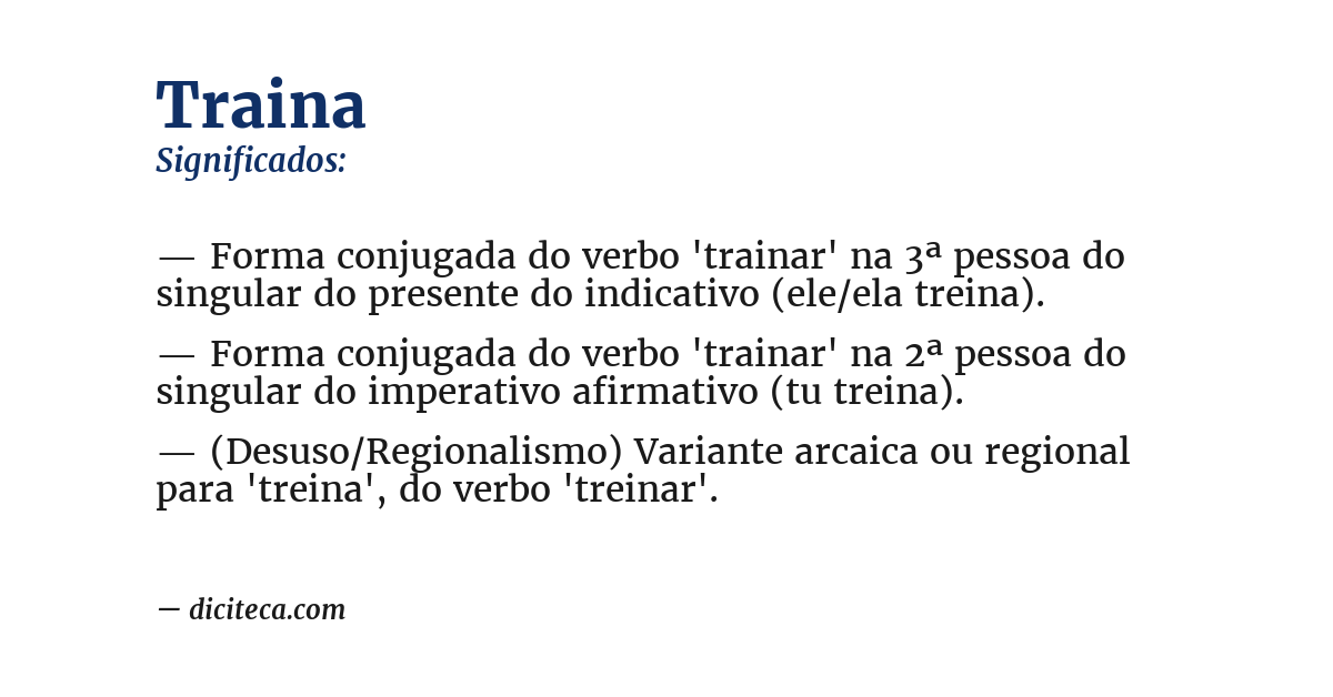Significado de traina