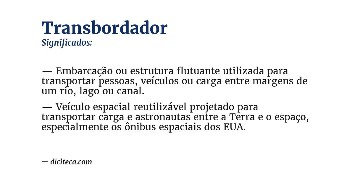 Significado de transbordador