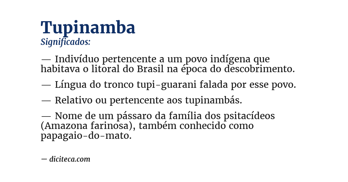 Significado de tupinamba