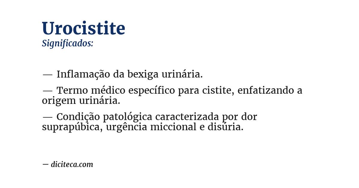 Significado de urocistite