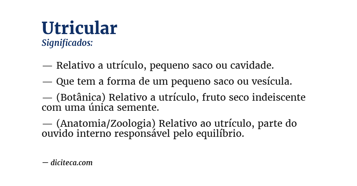 Significado de utricular