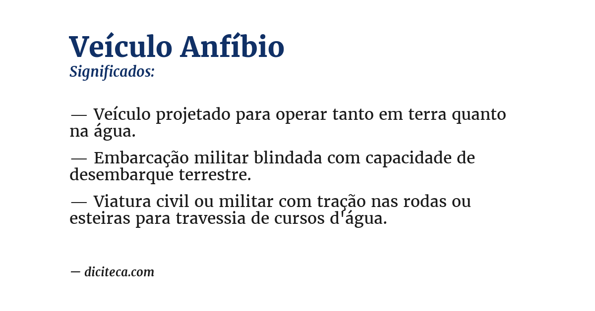 Significado de veículo anfíbio