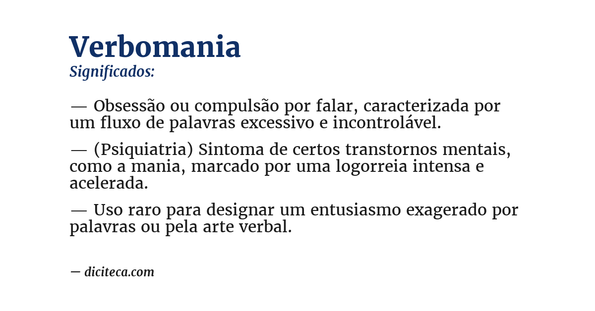 Significado de verbomania