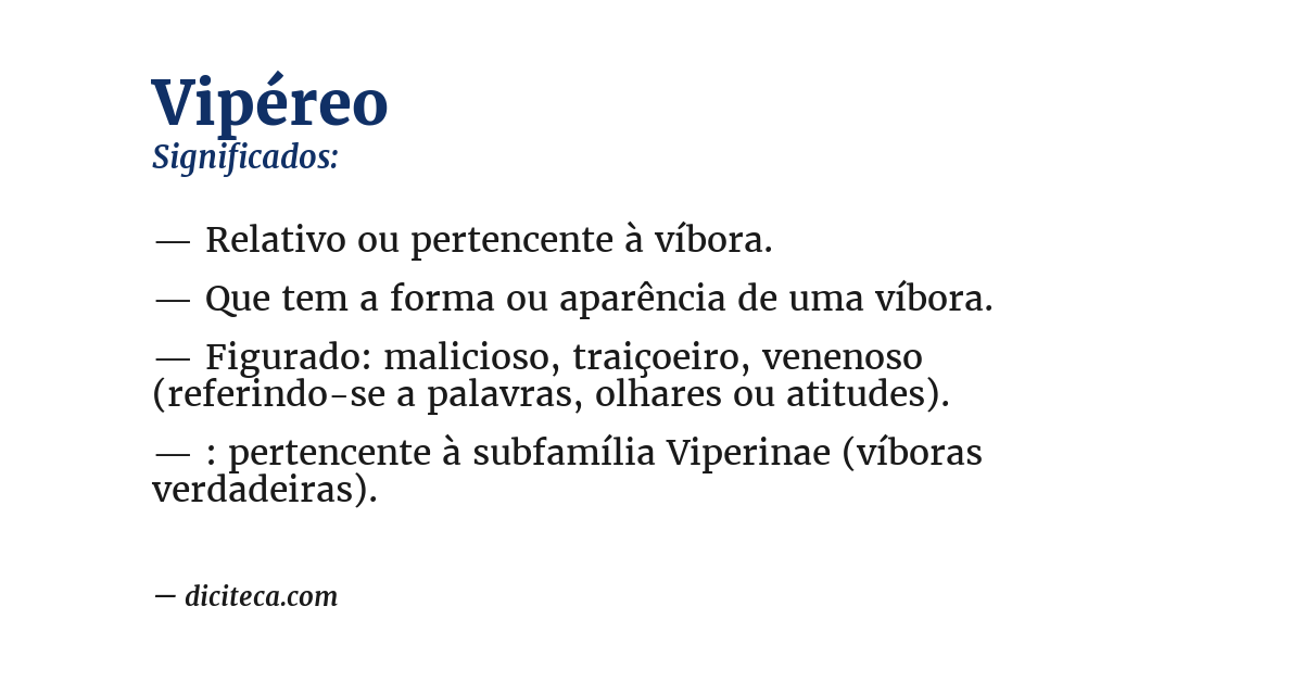 Significado de vipéreo
