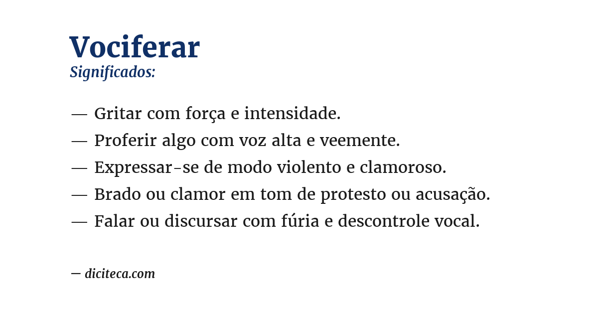 Significado de vociferar