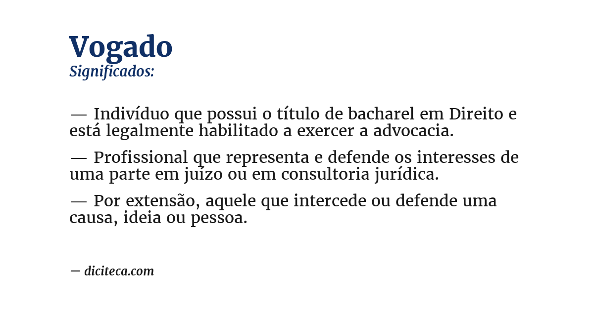 Significado de vogado