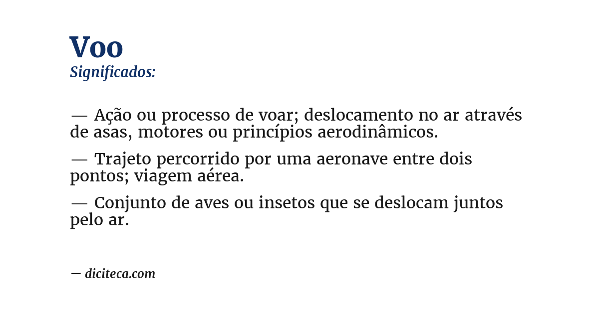 Significado de voo