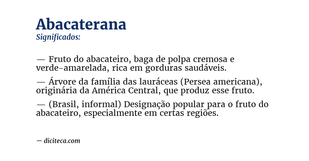 Significado de abacaterana