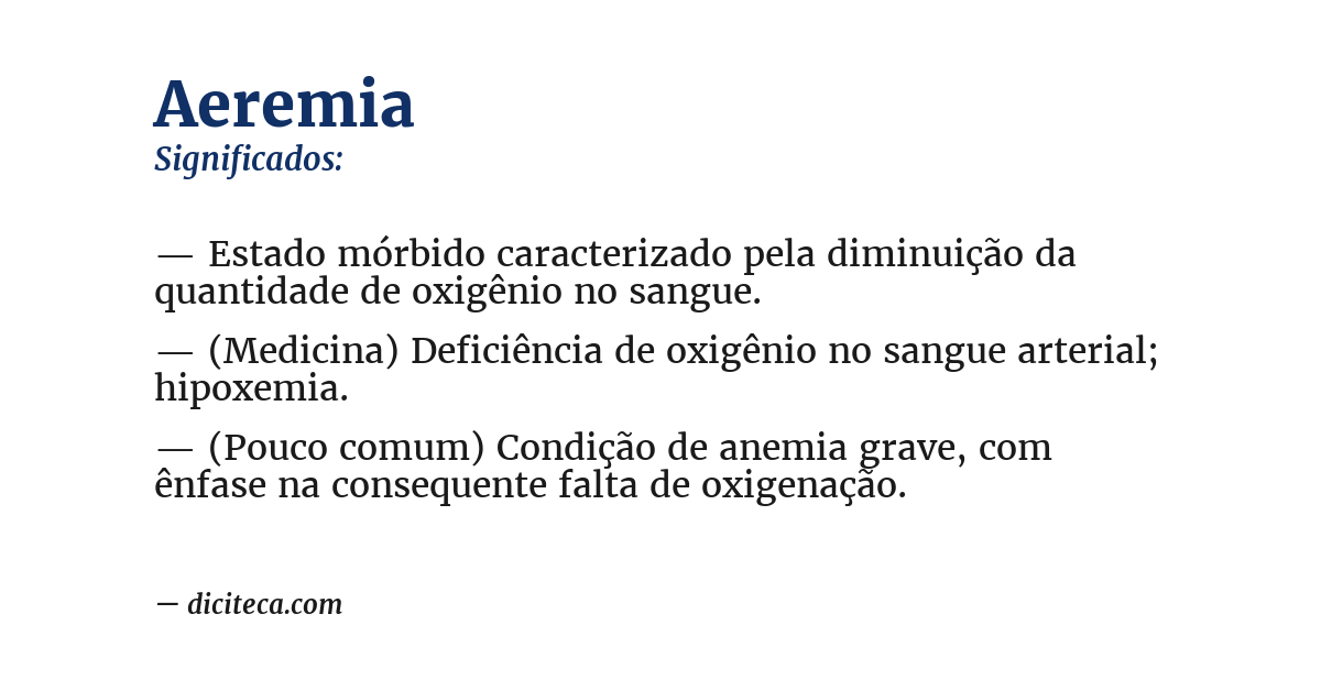 Significado de aeremia
