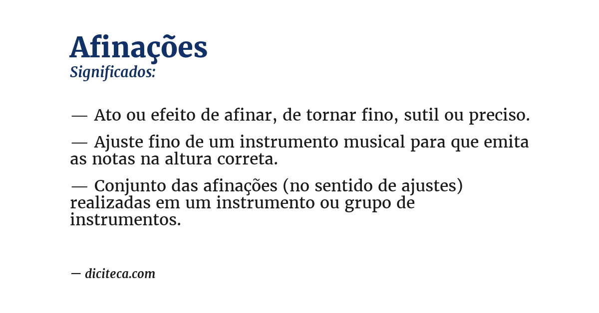 Significado de afinações