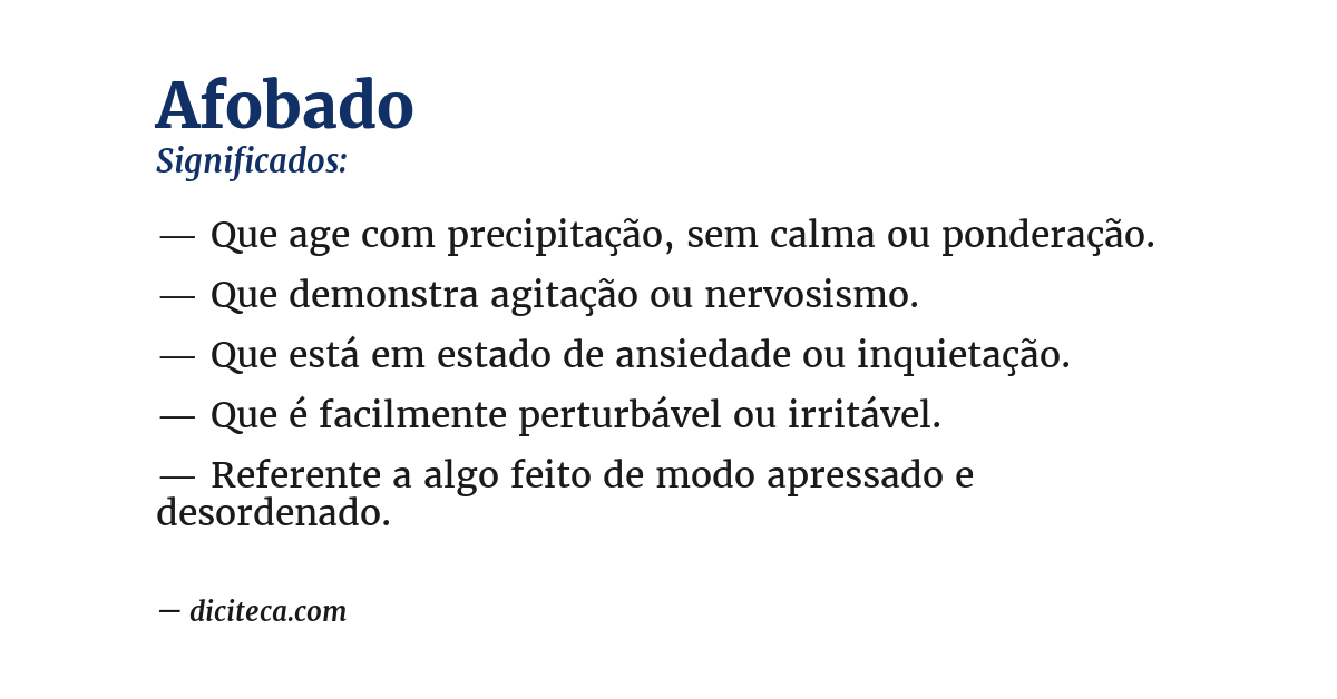 Significado de afobado