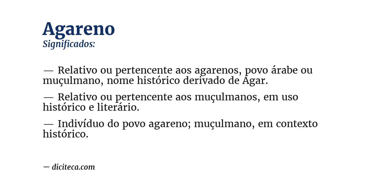 Significado de agareno