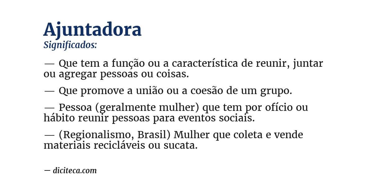 Significado de ajuntadora