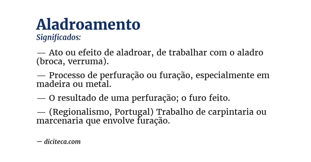 Significado de aladroamento
