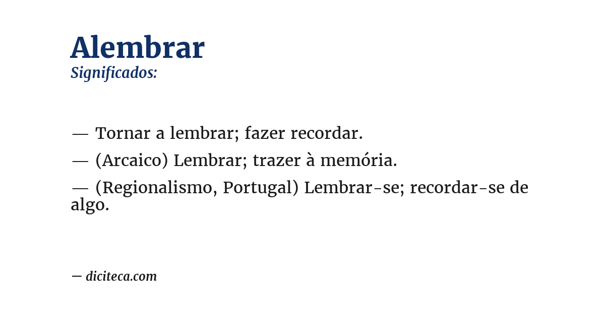 Significado de alembrar