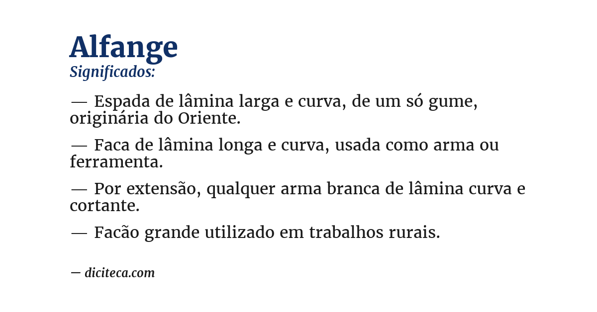 Significado de alfange