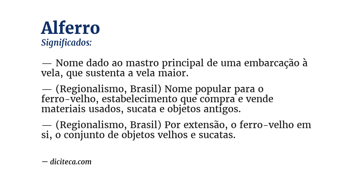 Significado de alferro