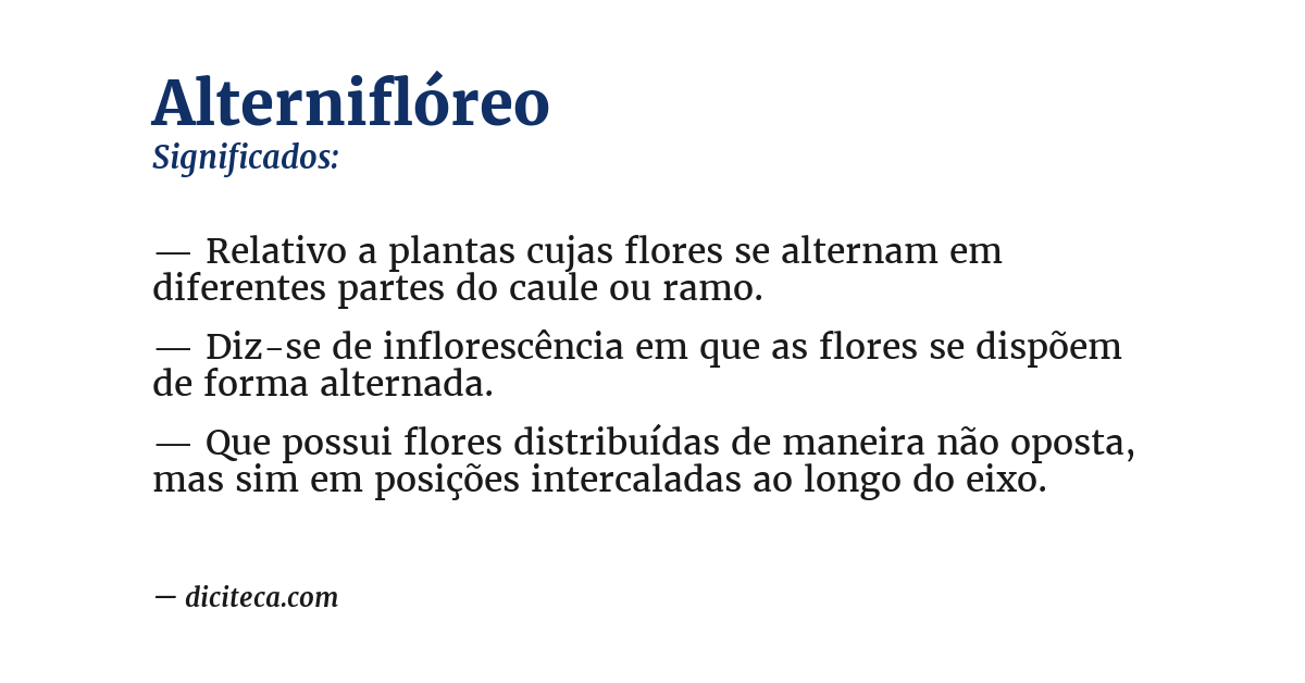 Significado de alterniflóreo