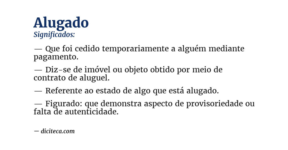 Significado de alugado