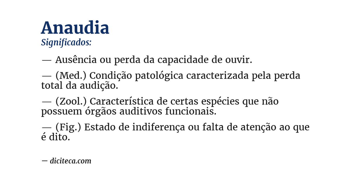 Significado de anaudia