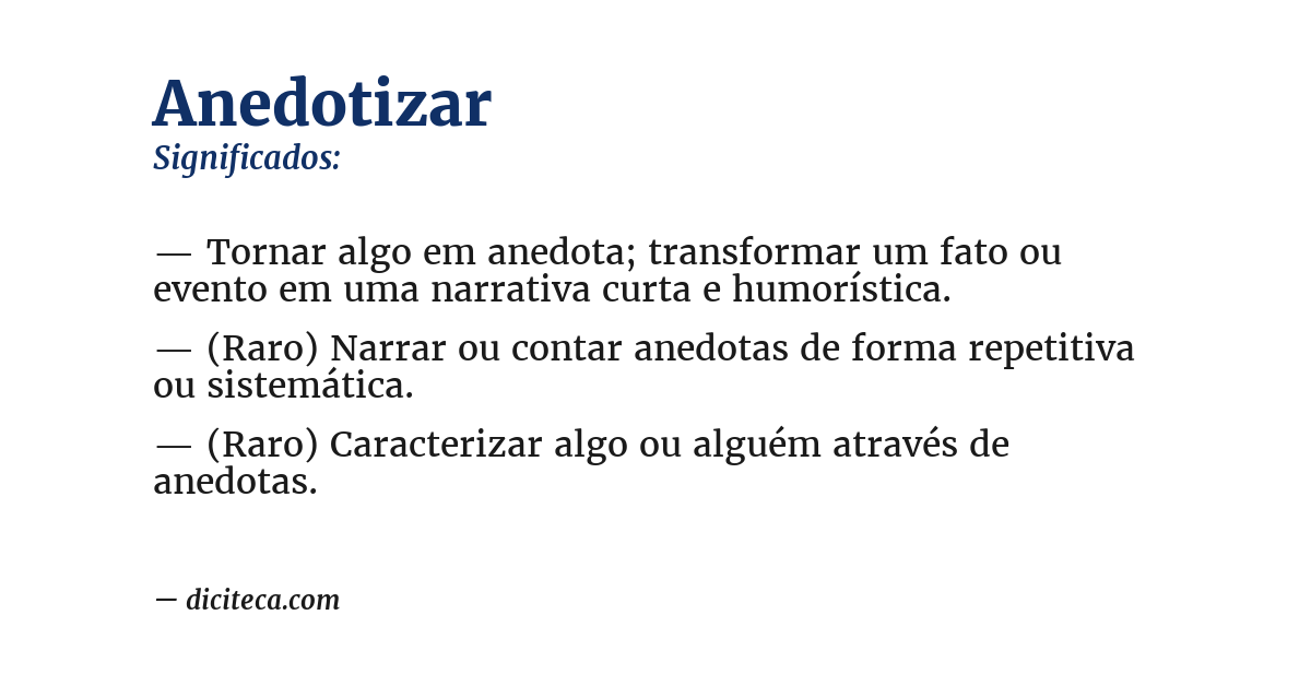 Significado de anedotizar