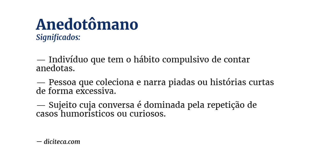 Significado de anedotômano