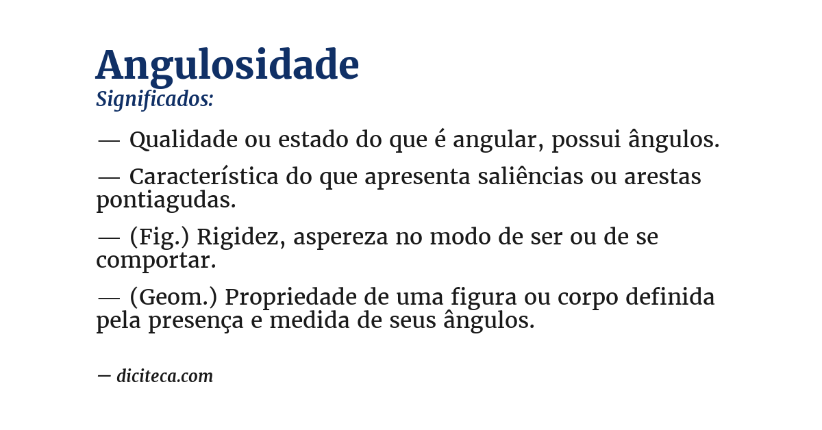 Significado de angulosidade