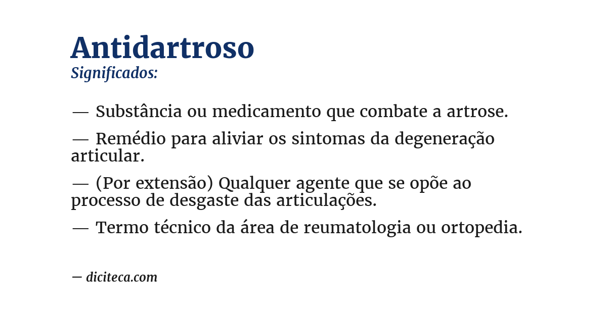 Significado de antidartroso