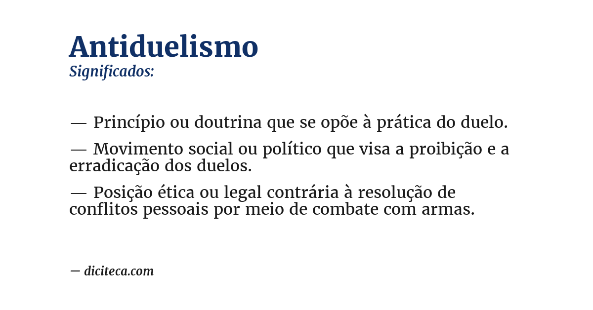 Significado de antiduelismo
