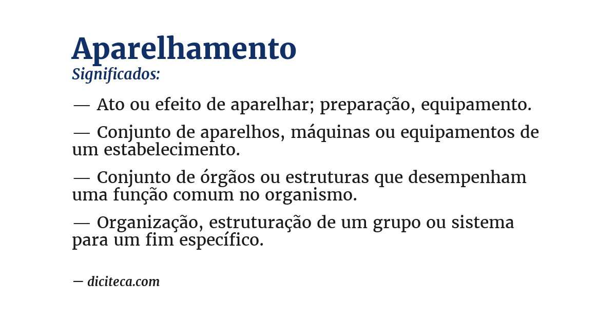 Significado de aparelhamento