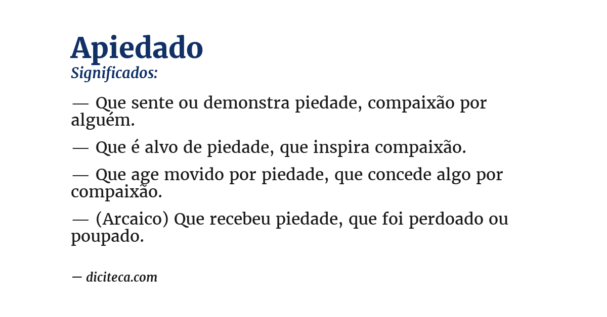 Significado de apiedado