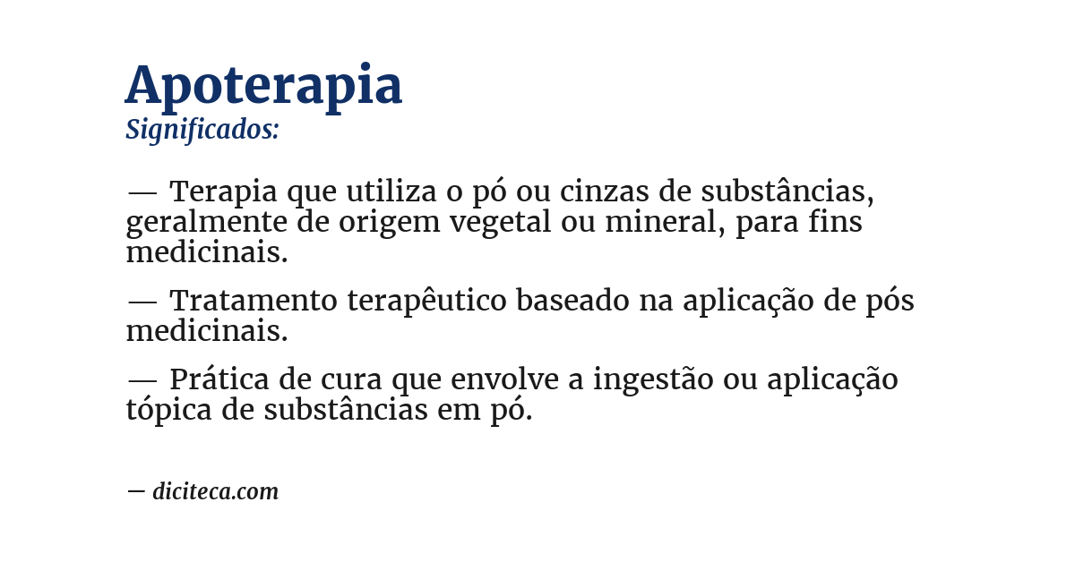 Significado de apoterapia