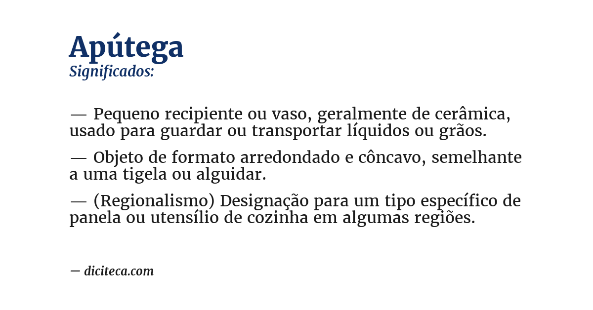 Significado de apútega