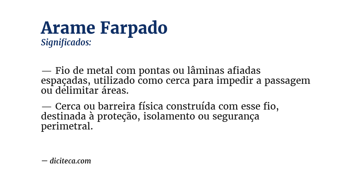Significado de arame farpado