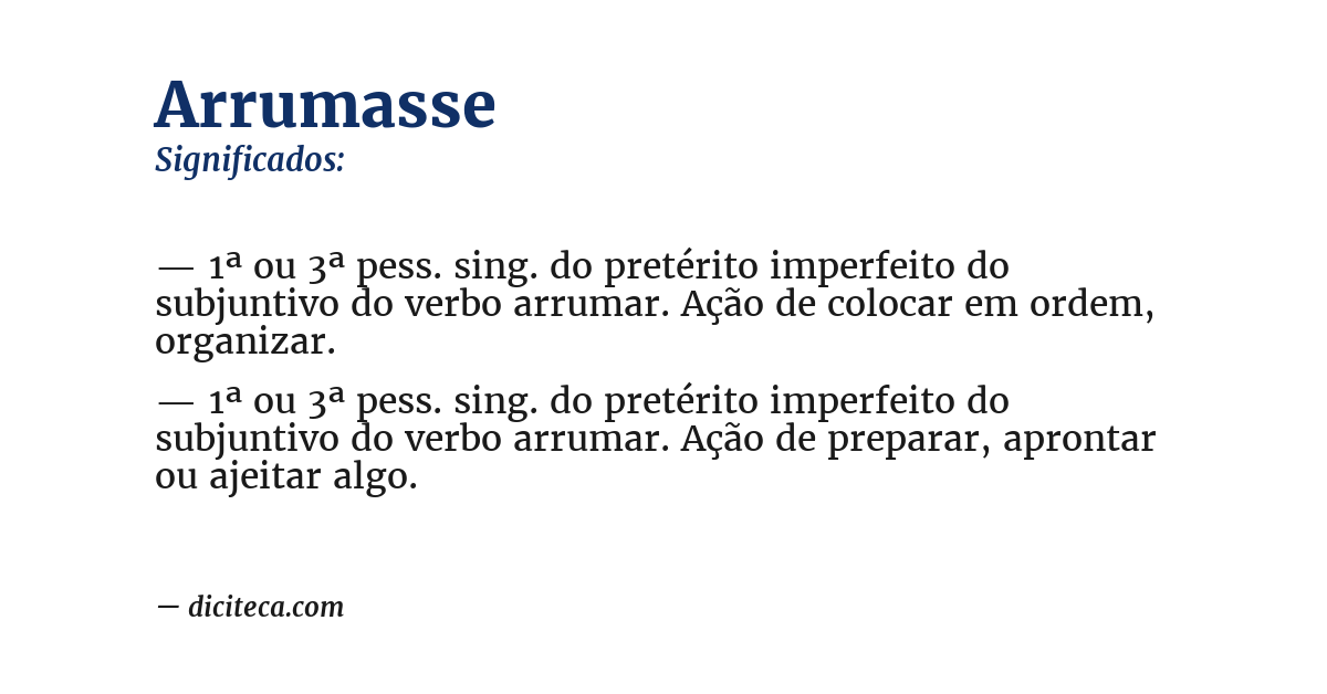 Significado de arrumasse