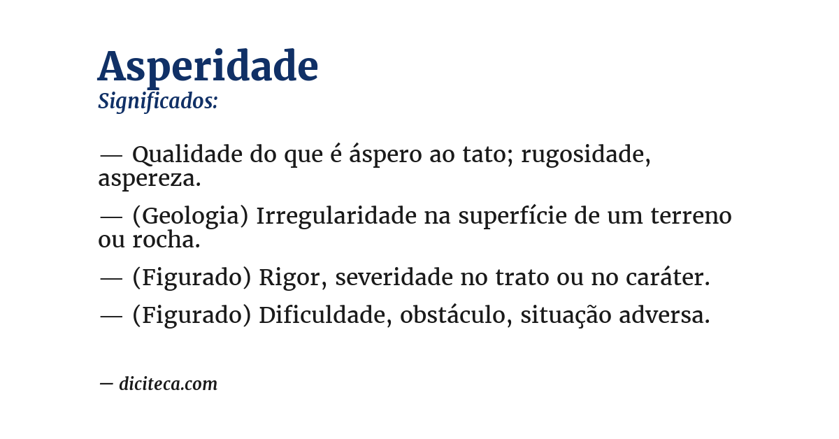 Significado de asperidade