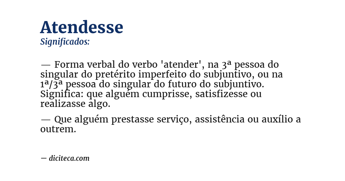 Significado de atendesse