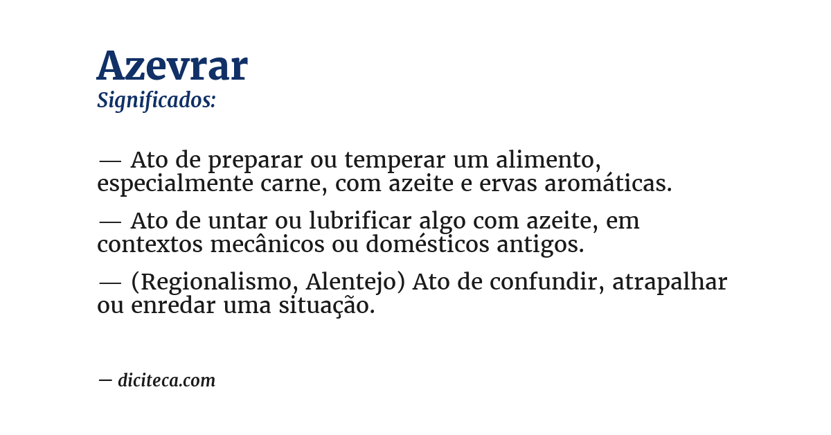 Significado de azevrar