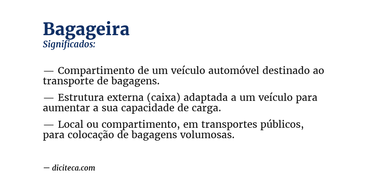 Significado de bagageira