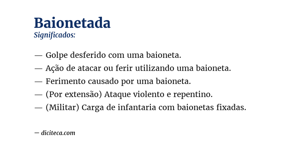 Significado de baionetada