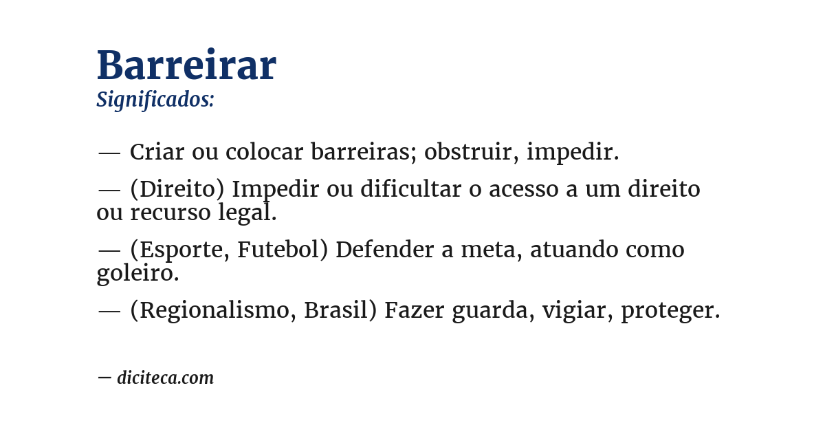 Significado de barreirar