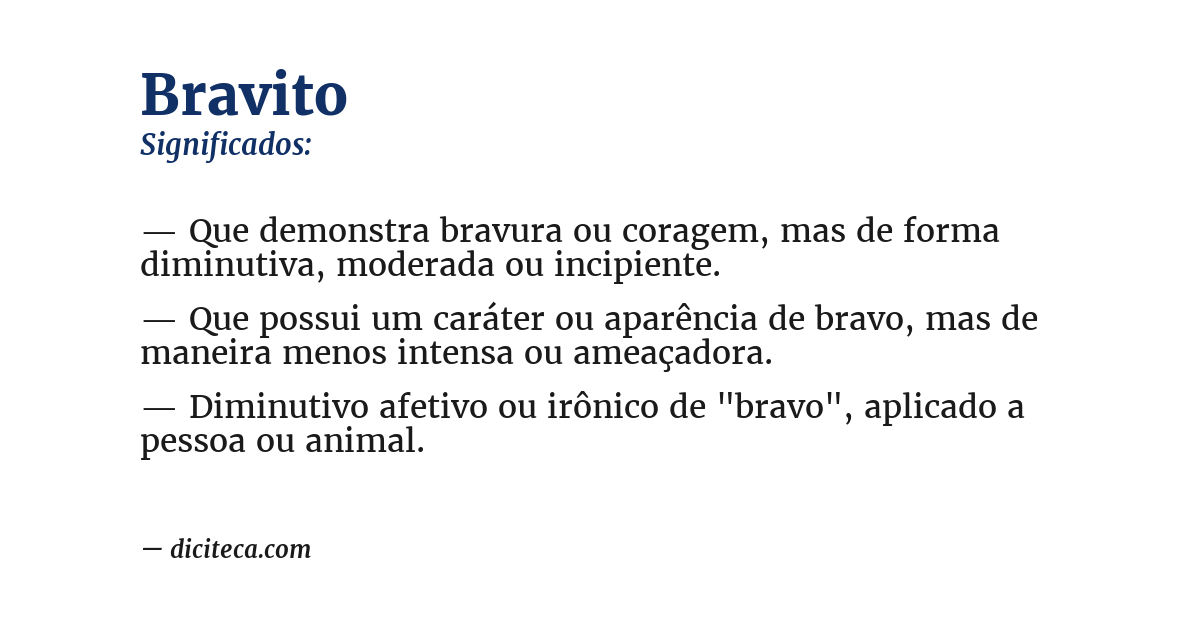 Significado de bravito