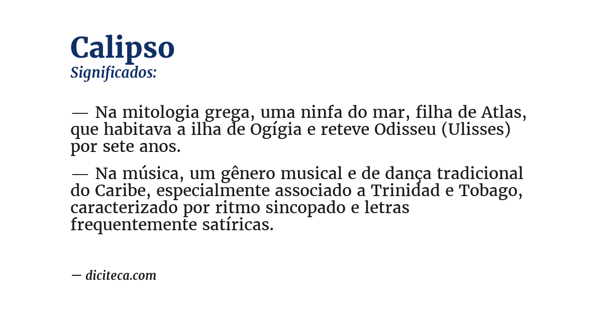 Significado de calipso