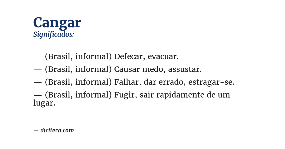 Significado de cangar