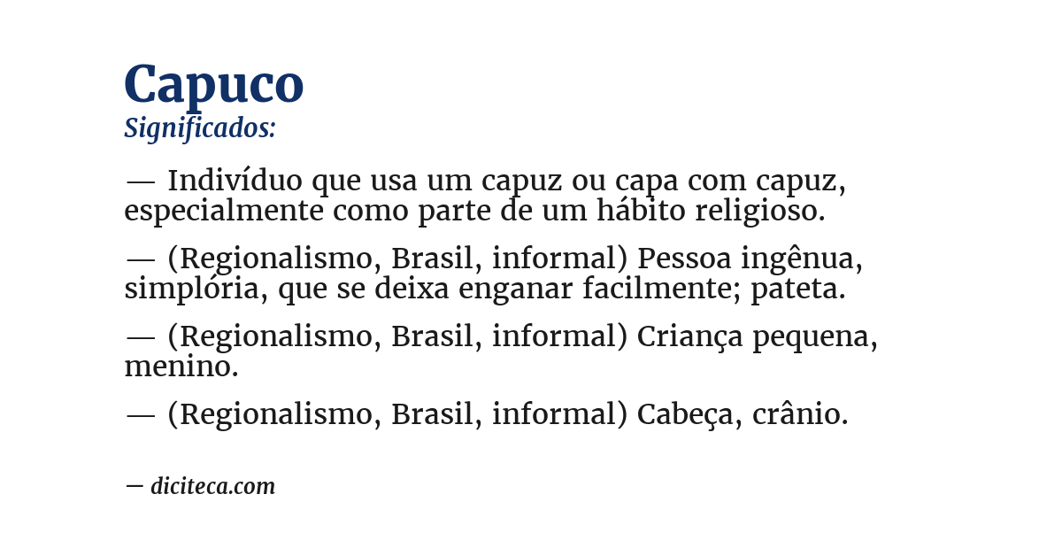 Significado de capuco