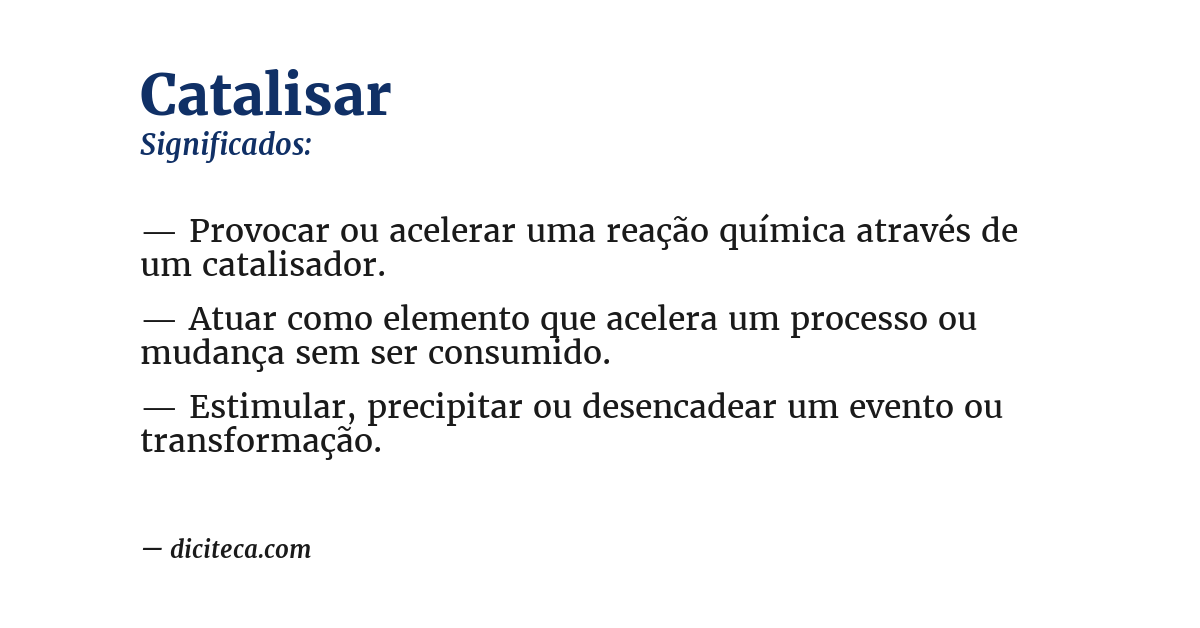 Significado de catalisar
