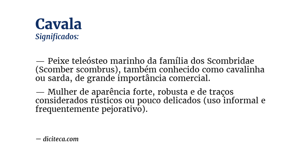 Significado de cavala