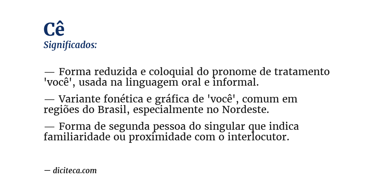 Significado de cê