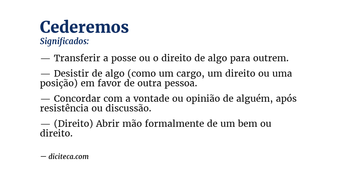 Significado de cederemos
